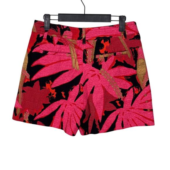 J. Crew Women's Tropical Palms Bright Pink Multicolor Shorts Size 4 - Picture 2 of 6